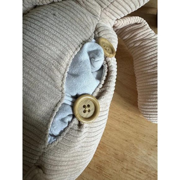 Brown Ribbed Dog Plush Stuffed Animal With Heat Pouch - Picture 7 of 8